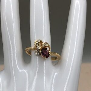 Vintage 8k Gold Electroplated Faux Gemtsone Costume Ring